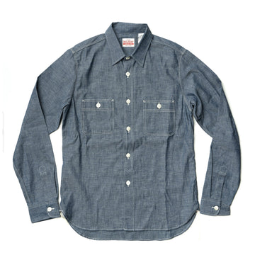 Big John MS003R 5oz Selvedge Chambray L/S Shirt Indigo