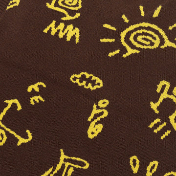 Hikerdelic Petroglyph Knitted Vest Sepia - Parasol Store