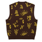 Hikerdelic Petroglyph Knitted Vest Sepia - Parasol Store