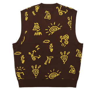 Hikerdelic Petroglyph Knitted Vest Sepia - Parasol Store