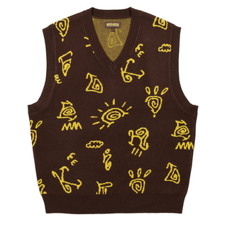 Hikerdelic Petroglyph Knitted Vest Sepia - Parasol Store