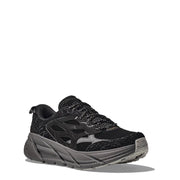 Hoka Elite Terrain System Clifton L Suede Trainer Black / Satellite Grey - Parasol Store