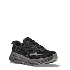 Hoka Elite Terrain System Clifton L Suede Trainer Black / Satellite Grey - Parasol Store