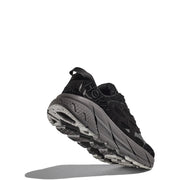 Hoka Elite Terrain System Clifton L Suede Trainer Black / Satellite Grey - Parasol Store