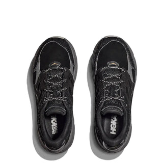 Hoka Elite Terrain System Clifton L Suede Trainer Black / Satellite Grey - Parasol Store