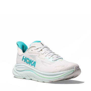 Hoka Womens Clifton 10 Trainer White / Cielo Blue - Parasol Store