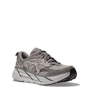 Hoka Womens Elite Terrain System Clifton L Suede TP Trainer Galactic Grey / Satellite Grey - Parasol Store