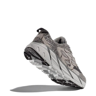 Hoka Womens Elite Terrain System Clifton L Suede TP Trainer Galactic Grey / Satellite Grey - Parasol Store