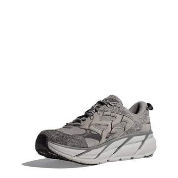 Hoka Womens Elite Terrain System Clifton L Suede TP Trainer Galactic Grey / Satellite Grey - Parasol Store