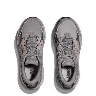 Hoka Womens Elite Terrain System Clifton L Suede TP Trainer Galactic Grey / Satellite Grey - Parasol Store