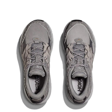 Hoka Womens Elite Terrain System Clifton L Suede TP Trainer Galactic Grey / Satellite Grey - Parasol Store