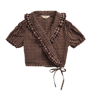 House of Sunny Womens Gingham Ruffle Top Multi Check