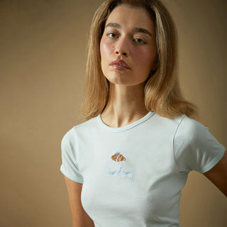 House of Sunny Croissant Baby Tee Soft Blue - Parasol Store