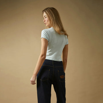 House of Sunny Croissant Baby Tee Soft Blue - Parasol Store