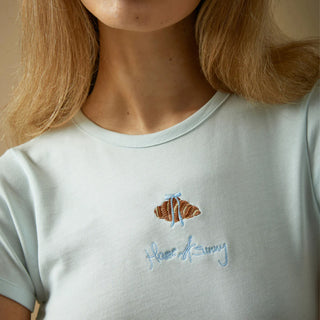 House of Sunny Croissant Baby Tee Soft Blue - Parasol Store