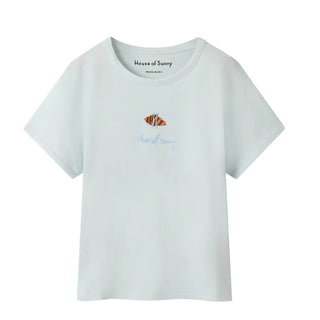 House of Sunny Croissant Baby Tee Soft Blue - Parasol Store