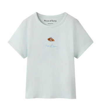 House of Sunny Croissant Baby Tee Soft Blue - Parasol Store