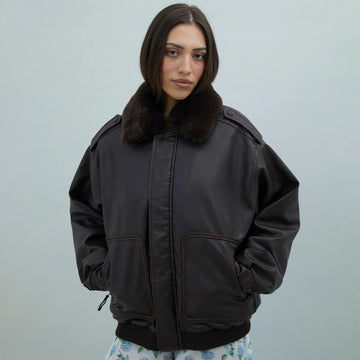 House of Sunny Cruise Flight Jacket Brown