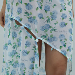 House of Sunny Hydrangea Asymmetric Mesh Skirt Soft Blue - Parasol Store