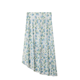 House of Sunny Hydrangea Asymmetric Mesh Skirt Soft Blue - Parasol Store