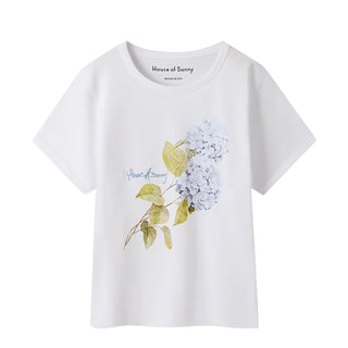 House of Sunny Hydrangea Baby Tee White - Parasol Store