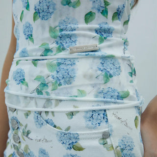 House of Sunny Hydrangea Double Layer Mesh Top Soft Blue - Parasol Store