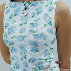 House of Sunny Hydrangea Double Layer Mesh Top Soft Blue - Parasol Store