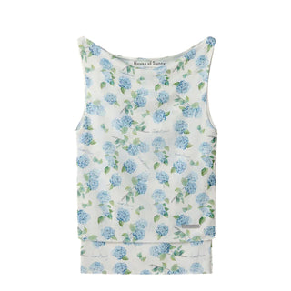 House of Sunny Hydrangea Double Layer Mesh Top Soft Blue - Parasol Store