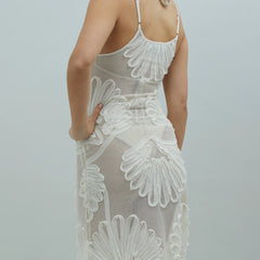 House of Sunny Seashells Applique Dress Ivory
