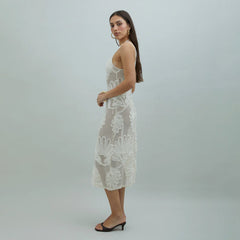 House of Sunny Seashells Applique Dress Ivory