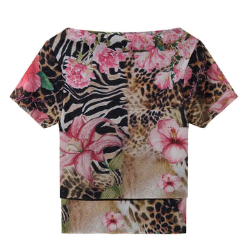 House of Sunny Tropical Mesh Top Multi
