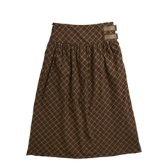 House of Sunny Womens Check Buckle Skirt Multi Check