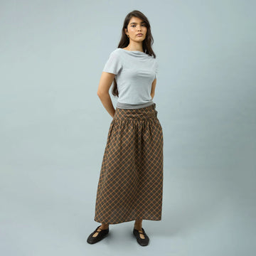 House of Sunny Womens Check Buckle Skirt Multi Check