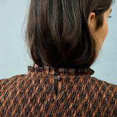 House of Sunny Womens Check Ruched Top Multi Check