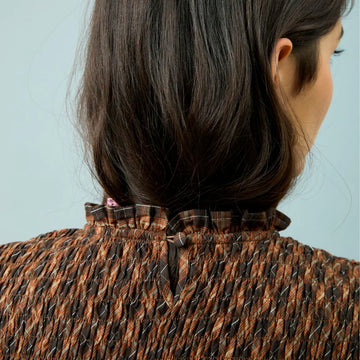 House of Sunny Womens Check Ruched Top Multi Check
