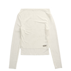 House of Sunny Womens Double Layer L/S Mesh Top Vintage White