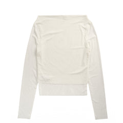 House of Sunny Womens Double Layer L/S Mesh Top Vintage White