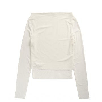 House of Sunny Womens Double Layer L/S Mesh Top Vintage White