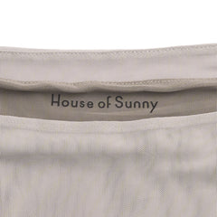 House of Sunny Womens Double Layer Mesh Top Pale Grey