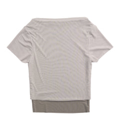 House of Sunny Womens Double Layer Mesh Top Pale Grey