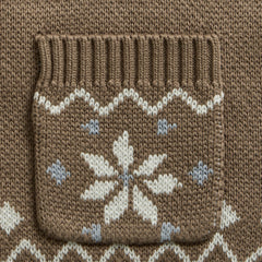 House of Sunny Womens Fairaisle Tripper Cardigan Light Brown