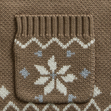 House of Sunny Womens Fairaisle Tripper Cardigan Light Brown