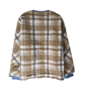 House of Sunny Womens Fleece Scarf Jacket Check Multi