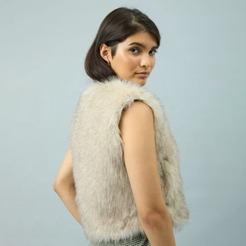 House of Sunny Womens Gaia Fur Jacket Dipped