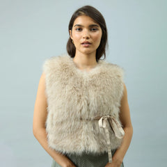 House of Sunny Womens Gaia Fur Jacket Dipped