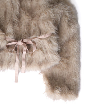 House of Sunny Womens Gaia Fur Jacket Dipped