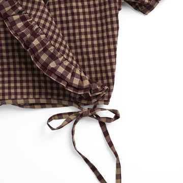 House of Sunny Womens Gingham Ruffle Top Multi Check