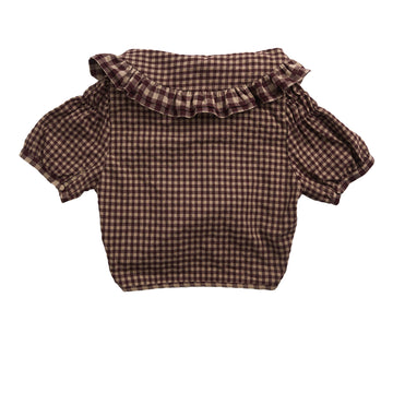 House of Sunny Womens Gingham Ruffle Top Multi Check