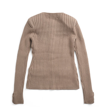 House of Sunny Womens Power Peggy Rib Knit Taupe