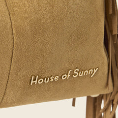 House of Sunny Womens Tassle Sling Shoulder Bag Tan